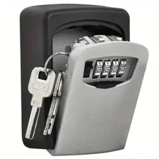 Waterproof Outdoor Key Safe with Lock - Wall Mounted, Durable Plastic