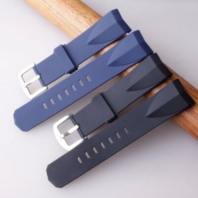 22 24mm For Corum Admiral's Cup Strap Silicone Watchband Blue Black