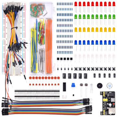 Electronics Component Basic Kit with 830 tie-points Breadboard Cable Resistor:KE
