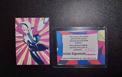 Spider-Man Marvel Custom Sketch Card Ghost Spider Gwen Across The Spiderverse! 