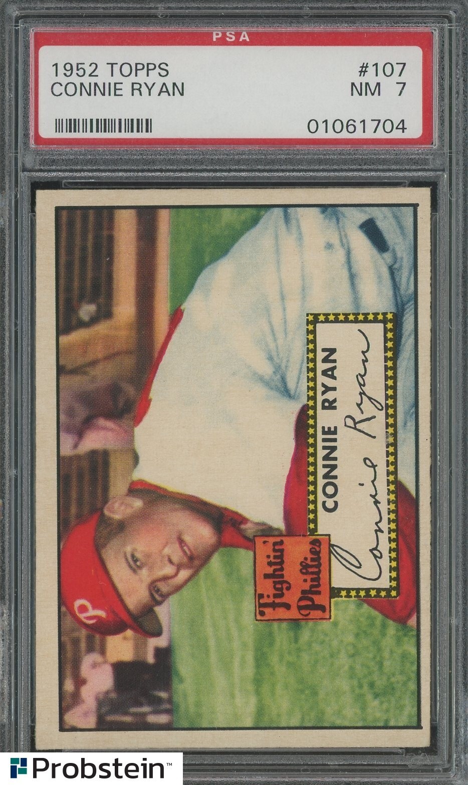 1952 Topps #107 Connie Ryan Philadelphia Phillies PSA 7 NM