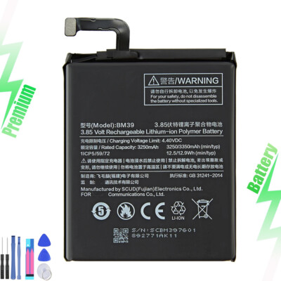 New Battery 3250mAh BM39 For Xiaomi 6 Mi6 M6 batteria +tools