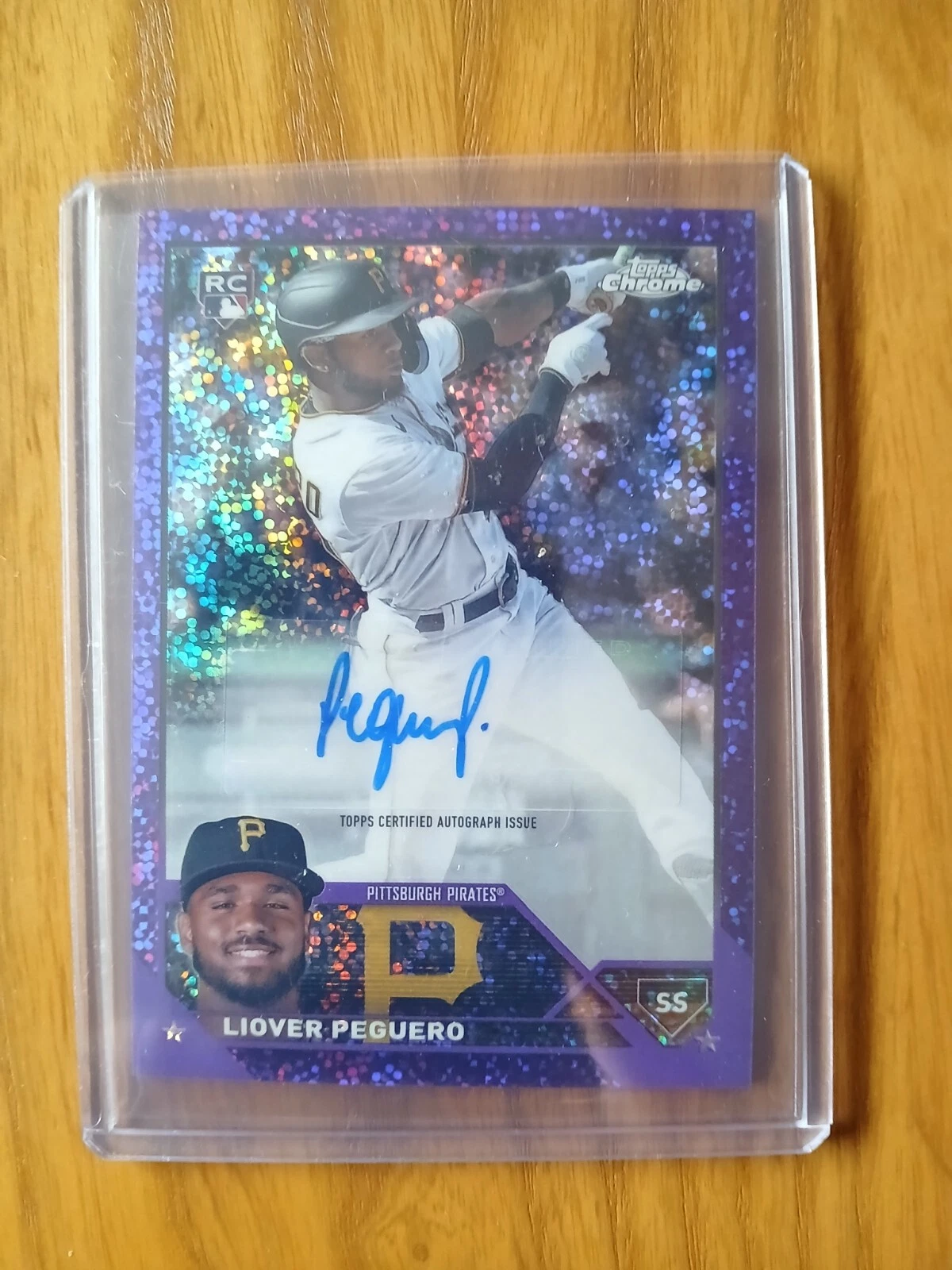 2023 Topps Chrome LIOVER PEGUERO Rookie AUTO #AC-LP Purple Speckle RC 273/299
