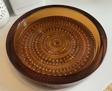 Littala Kastehelmi by Oiva Toikka Amber Glass Dish -1960’s