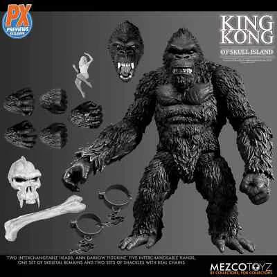 Mezco KING KONG of Skull Island 7-In Action Figure Black and White PX Exclusive