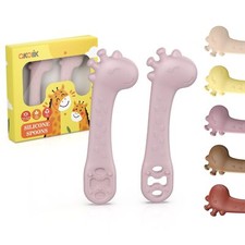 Baby Spoons Self Feeding Newborn Led Weaning Supplies Toddler Spoons Silicone...