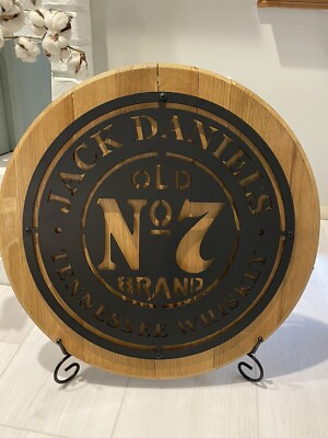 Jack Daniels Bourbon Barrel Head/ KY Bourbon Barrel Whiskey Head  With Metal