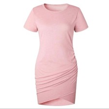 Nine West Womens summer light soft short sleeve light pink tshirt dress (size M)