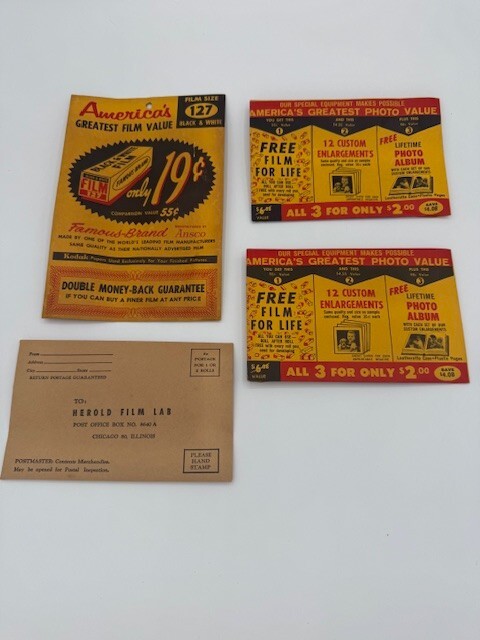 Vintage Photo Developing Envelopes, Herold Film Labs