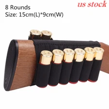  8 Rounds Shotgun Shell Holder Buttstock Ammo Pouch Bullet Cartridge Bandolier
