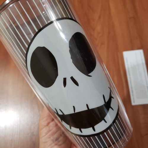 The Nightmare Before Christmas Tumbler Jack Skeleton Disney pin striped coffee - Picture 3 of 9