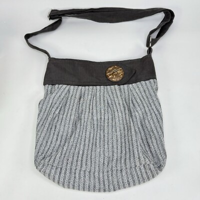 Sak Saum FOR FREEDOM Shoulder Bag Purse 100% Cotton Fabric Lightweight USA Grey