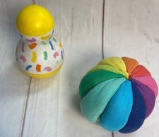 Lovevery Baby Sensory Toys Organic Rainbow Ball  Tummy Time Wobbler Montessori
