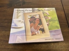 Sharper Image - BEIGE Talking Pictures Photo Frame brand new in box