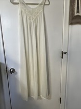 Vintage Miss Elaine Nylon Nightgown Off White 5-19A See Pics 17414 Union Made