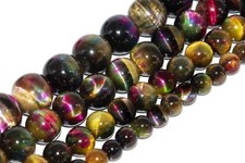 Cat Eye Multicolor Tiger Eye Beads Grade AAA Round Loose Beads 6/8/10/12MM
