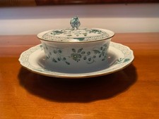 Meissen Indisch Grün, reich, Butterdose,  1. Wahl,  D =18 cm, H=12 cm