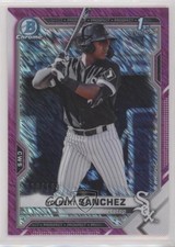 2021 Bowman Chrome Prospects Fuchsia Shimmer Refractor /199 Yolbert Sanchez 5ov