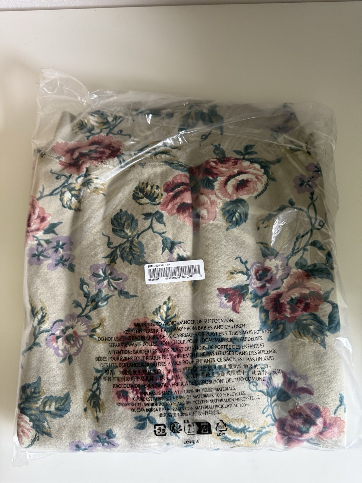 Supreme Small Box Half Zip Pullover - Floral - Size XL - Sold Out - RARE - SS26 4