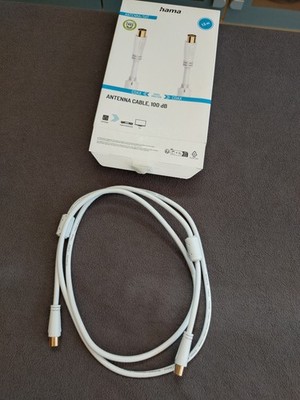 Hama Antennenkabel Koaxial 100 dB 1,5 m Coax Stecker / Kupplung Neu OVP
