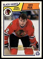 1983-84 O-Pee-Chee VTG OPC Hockey Greg Fox Chicago Blackhawks #101