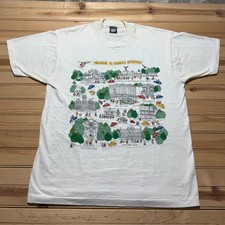 Vintage 80s Eureka Springs Arkansas Map Graphic Tourist T-Shirt USA Made Size XL