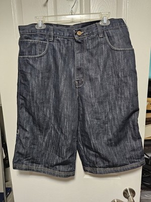 Vintage 90's Evisu Genes Jean Shorts Denim Baggy Men's 34x15 Multi Painted Loose