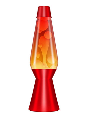 27'' LAVA  Lamp White Wax/Red, Orange, Yellow Tri-Colored Globe Glossy Red Base