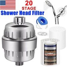 20 Stage Shower Head Filter Bath Hard Water Softener Chlorine Purifier 2 Filters