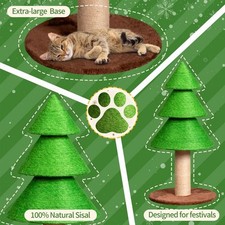 31.5in Christmas Tree Cat Scratcher, Cat Scratching Post for Indoor Cats, Large