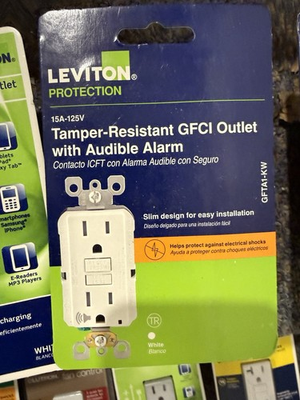 #ad Leviton GFCI 15Amp Tamper Resistant Audible GFTA1 KW $20.00
