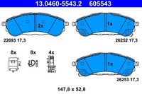 ATE Bremsbelagsatz Scheibenbremse 13.0460-5543.2 FüR Ford Ranger TKE Ecoblue 4X4
