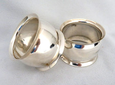 Antique English Silver Plated EPNS Wide Modern Style Napkin Rings No Mono  XLNT