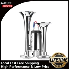 600DB Dual Trumpets Super Loud Car Electric Air Horn Truck Boat Train Speaker US