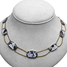 ANTIK GOLD ACHAT KAMEE COLLIER KETTE UM 1810