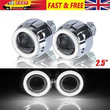 2X RHD 2.5" Bi-Xenon HID Projector Lens Headlight Retrofit H4 H7 LED Angel Eyes