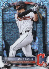2025 Bowman Chrome #BDC-129 Dean Curley 1st Mojo Refractor Cleveland Guardians