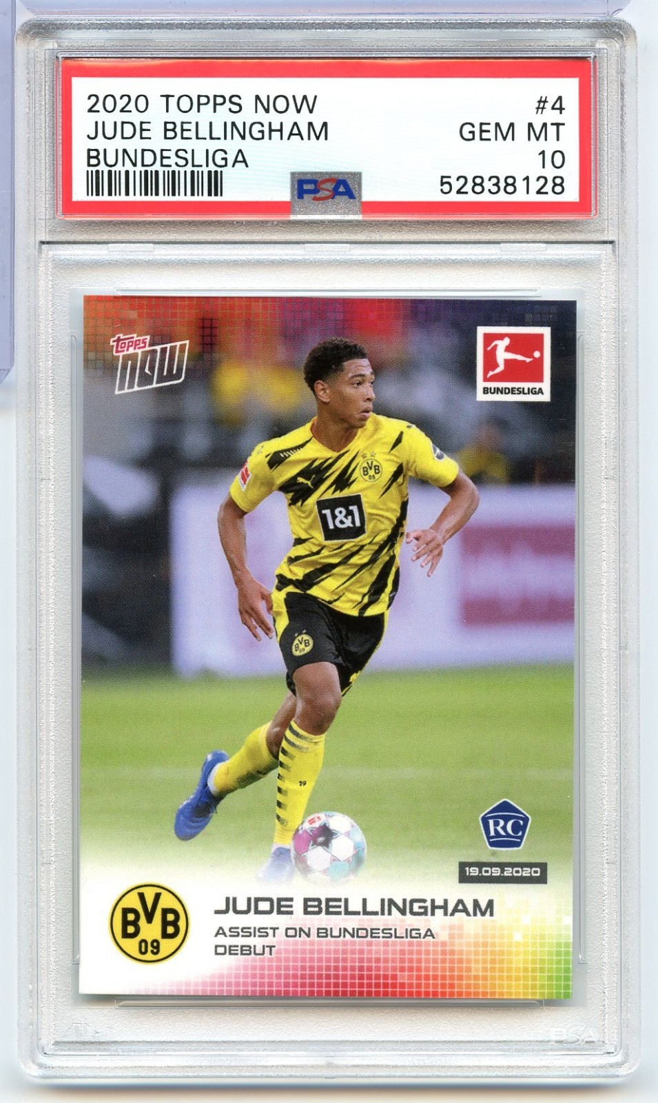 2020-21 Topps Now Bundesliga JUDE BELLINGHAM RC - PSA 10 GEM MINT Rookie #4 BVB