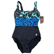 TYR Women Narciso Aqua ControlFit 1pc SwimSuit Black Blue - Plus Size 20 - 80