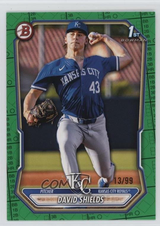 2026 Bowman Prospects Green Pattern 13/99 David Shields #BP-11