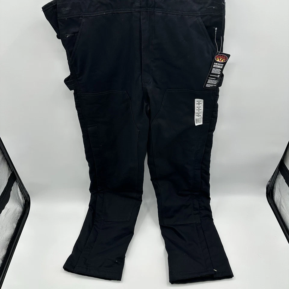 NUEVO 36x36 RASCO FR Mono con tirantes aislado resistente al fuego Negro Pierna Cremallera 2112 Foto 2 de 4