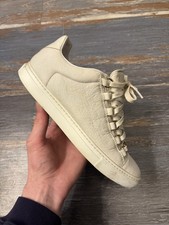Balenciaga Arena Low-Top Sneakers Black Creased Leather UK 12 — listing 4
