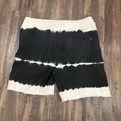 Stussy Tie Dye Sweat Shorts Men's Medium Black White Cotton Fleece