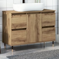 Badschrank Badezimmerschrank Artisan-Eiche Holzwerkstoff 80X33X60 Cm