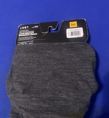 BUFF LIGHTWEIGHT MERINO WOOL GAITER NECK SPAIN SOLID GREY NEW