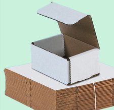 50 Pack 7 1/8" x 5" x 3" White Corrugated Shipping Mailer Boxes