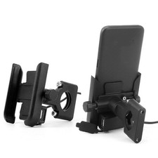 Motorcycle Cell Phone Holder GPS Handlebar Installation USB Charging Universal
