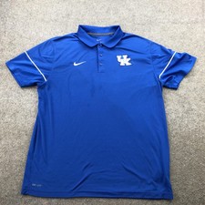 Kentucky Wildcats Polo Shirt Mens XL Blue NCAA Basketball Nike Dri Fit