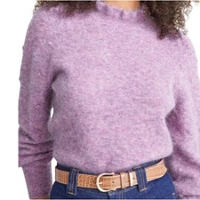 & Other Stories Paris Atelier Pink Puff Bobble Sleeve Mock Neck Sweater Size S