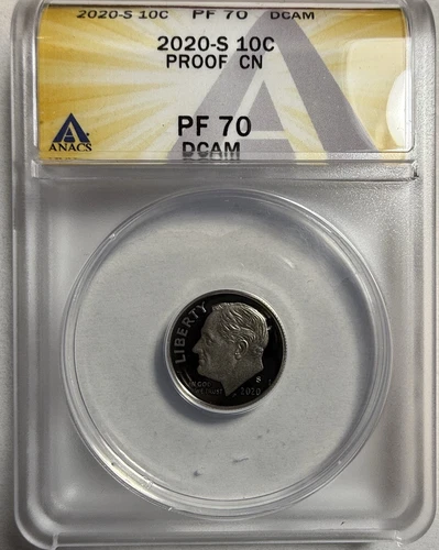 2020-S Silver Proof Roosevelt Dime - ANACS PF70 DCAM -  .999 Fine Silver -(2062)